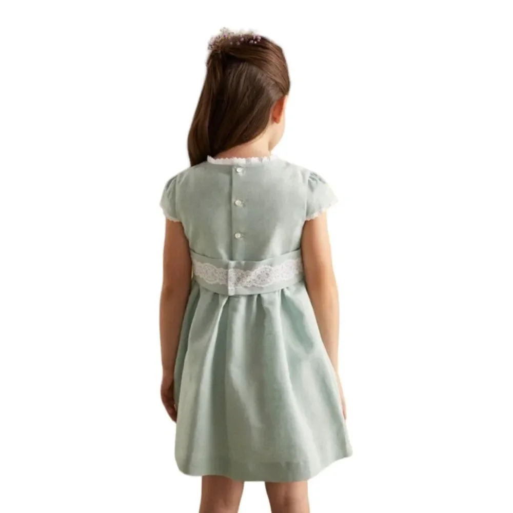 COCONUT | Mint | LINEN AND LACE DRESS - Picture 4 of 15